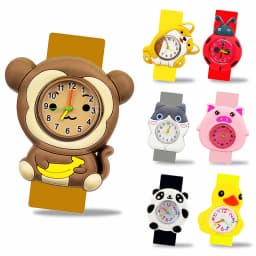 Cute Kids Slap Watches Cartoon 3D Animal Silicone Children Watches Student Clock Baby Kindergarten Prize Gifts