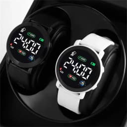 Electronic Watches Set for Kids Sport Digital Children Clock Set Silicone Strap LED Display Kids Watch Girls Boys Wristwatch