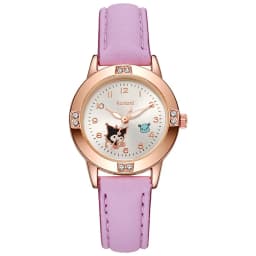 Cartoon Princess Girl Children's Fashion Watch Quartz Movement PU Leather Strap Female Student Watch Suitable for Children's Gif
