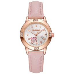 Cartoon Princess Girl Children's Fashion Watch Quartz Movement PU Leather Strap Female Student Watch Suitable for Children's Gif