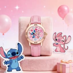 Cartoon Stitch Watches Kids Boys Girls Cute Cartoon Imitation Diamond Wristwatch Belt Student Quartz Watch Children Gifts