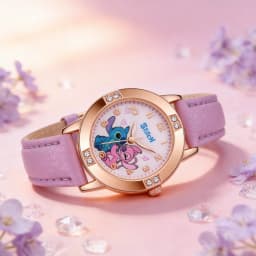 Cartoon Stitch Watches Kids Boys Girls Cute Cartoon Imitation Diamond Wristwatch Belt Student Quartz Watch Children Gifts