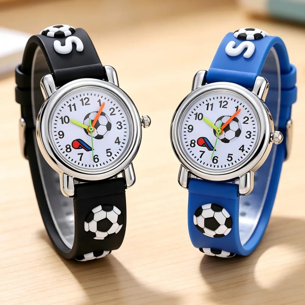 Kids Watches 3D Football Silicone Band Children Quartz Wristwatch Fashion Waterproof Sports Watch Clock for Boys Girls Students