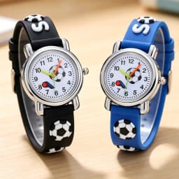 Kids Watches 3D Football Silicone Band Children Quartz Wristwatch Fashion Waterproof Sports Watch Clock for Boys Girls Students