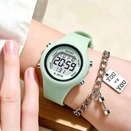 Kids Electronic Wristwatch Set LED Digital Sports Watch Waterproof Luminous Alarm Clock Fashion Clock for Boys Girls Students