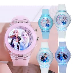 Cartoon Frozen Elsa Princess Fashion Children's Watch Boys and Girls Student Watch with Light Can Be Illuminated at Any Time Fas