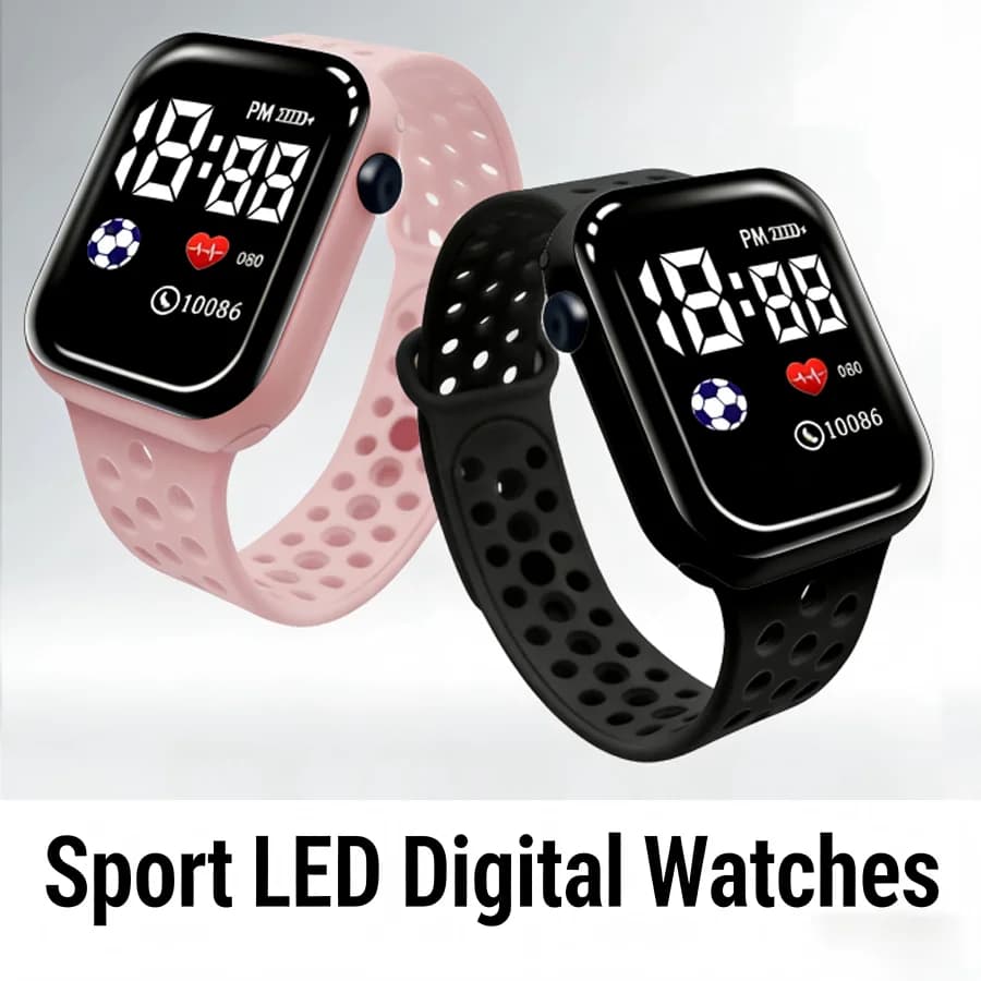 Sports Digital Watch For Kids Boys and Girls Silicone strap LED Display Sports Watches Cartoon Fashion Children's Watch