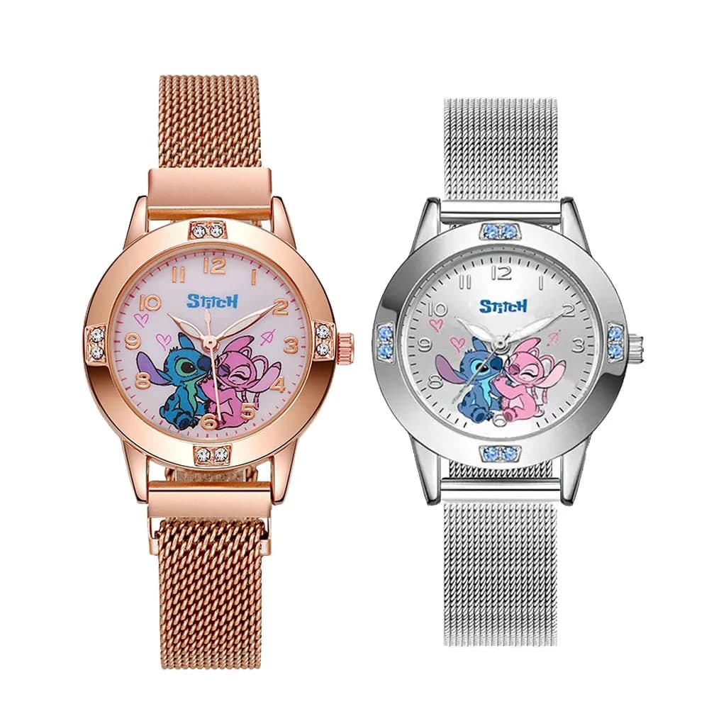 Fashion women's watch metal strap student cartoon watch with water diamond dial girl's watch holiday gift