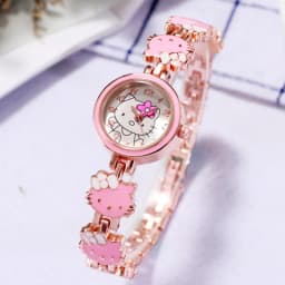 Fashion women's watch metal strap student cartoon watch with water diamond dial girl's watch holiday gift