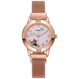 Fashion women's watch metal strap student cartoon watch with water diamond dial girl's watch holiday gift