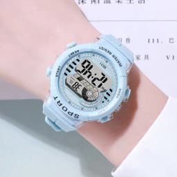 2pcs/Set Kids Electronic Watch Multifunction Sports Wristwatch LED Display Alarm Clock Watches for Boys Girls Students Gift