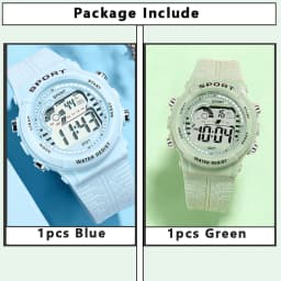 2pcs/Set Kids Electronic Watch Multifunction Sports Wristwatch LED Display Alarm Clock Watches for Boys Girls Students Gift