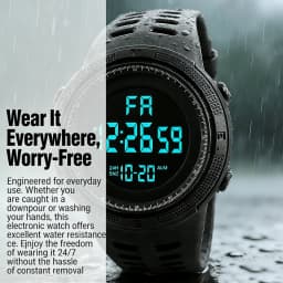 Men Digital Sports Watch Waterproof Casual Luminous Stopwatch Alarm Simple Army Watch for Running Climbing Fishing