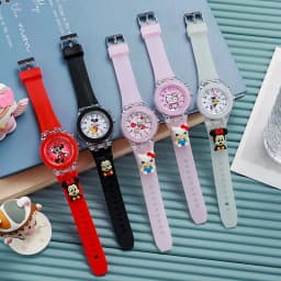 New Mickey Mouse Children Watches Cartoon Figure Doll Boys Girls Birthday Gifts Quartz Clock