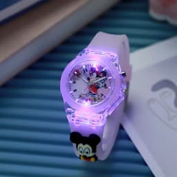 New Mickey Mouse Children Watches Cartoon Figure Doll Boys Girls Birthday Gifts Quartz Clock