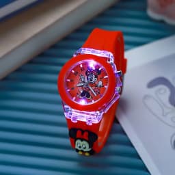 New Mickey Mouse Children Watches Cartoon Figure Doll Boys Girls Birthday Gifts Quartz Clock