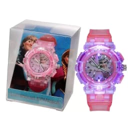 Frozen Cartoon Children Watches Toy Princess Pattern Led Glowing Flash Fashion Kids Quartz Wristwatch Christmas Gifts