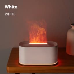 HOMEFISH Seven-Color Aromatherapy Machine Bedroom Essential Oil Lamp Wood Grain Flame Humidifier Desktop Cracke New Style