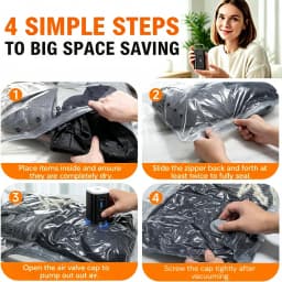 Vacuum Storage Bags for Travel and Home with Electric Pump, 3 Sizes Compression Space Saver Packing Bags for Luggage Suitcase