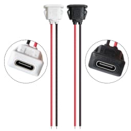 20PCS Type-C Female Chassis 2 Pin Type-C Female Socket Connector Waterproof Jack Female Charging Port with Card Buckle 3A USB-C