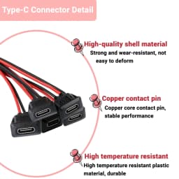 20PCS Type-C Female Chassis 2 Pin Type-C Female Socket Connector Waterproof Jack Female Charging Port with Card Buckle 3A USB-C