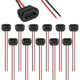 20PCS Type-C Female Chassis 2 Pin Type-C Female Socket Connector Waterproof Jack Female Charging Port with Card Buckle 3A USB-C