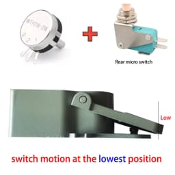 4.7k/10k/22K/100K Potentiometer Speed Governing Foot Switch Frequency Controller Governor Motor Pedal Switch