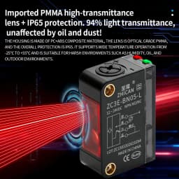 ZHICAN ZC3E Laser Photoelectric Sensor Background Suppression Adjustable Distance Object Detection Switch