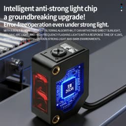 ZHICAN ZC3E Laser Photoelectric Sensor Background Suppression Adjustable Distance Object Detection Switch