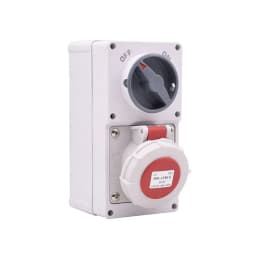 Vertical Wall Mount Interlock Socket Receptacle 16A/32A 5 Pin Typ B Switched Mechanical Interlock Socket