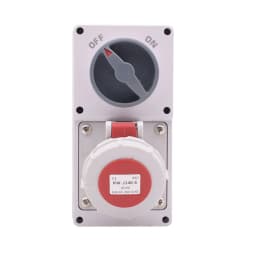 Vertical Wall Mount Interlock Socket Receptacle 16A/32A 5 Pin Typ B Switched Mechanical Interlock Socket