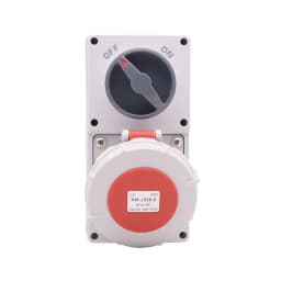 Vertical Wall Mount Interlock Socket Receptacle 16A/32A 5 Pin Typ B Switched Mechanical Interlock Socket