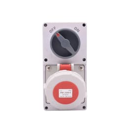 Vertical Wall Mount Interlock Socket Receptacle 16A/32A 5 Pin Typ B Switched Mechanical Interlock Socket