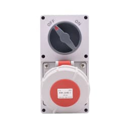 Vertical Wall Mount Interlock Socket Receptacle 16A/32A 5 Pin Typ B Switched Mechanical Interlock Socket