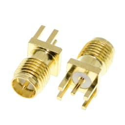 TZT 10Pcs SMA Female / Male Jack Solder 1.6mm Nut Edge Clip Straight Mount Gold Plated RF Connectors Receptacle Solder