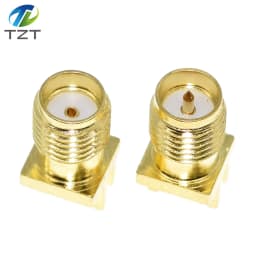 TZT 10Pcs SMA Female / Male Jack Solder 1.6mm Nut Edge Clip Straight Mount Gold Plated RF Connectors Receptacle Solder