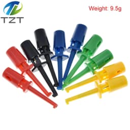 10Pcs Mini Single Test Hook Clip Test Probe for Electronic Testing Grabber Small Size Round Crocodile Clip Hook Test Clip