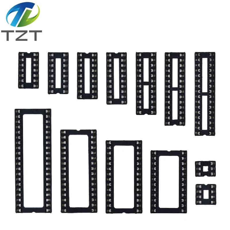 10pcs TZT IC Seat 6P/8P/14P/16P/18P/20P/24P/28P DIP IC Sockets Adaptor Solder Type 28 pin Narrow Body DIP Sockets MCU Seat