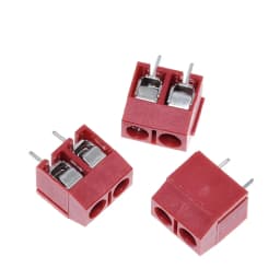 TZT 10PCS/LOT KF301-2P KF301-5.0-2P KF301 Screw 2Pin 5.0mm Straight Pin Screw terminal-block Connector Black Red and Blue