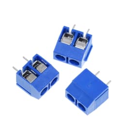 TZT 10PCS/LOT KF301-2P KF301-5.0-2P KF301 Screw 2Pin 5.0mm Straight Pin Screw terminal-block Connector Black Red and Blue