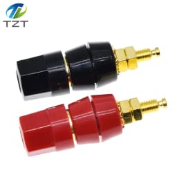 TZT 1pair(black+red) Red Black Connector Amplifier Binding Post Banana Speaker Plug Jack Adapter Socket