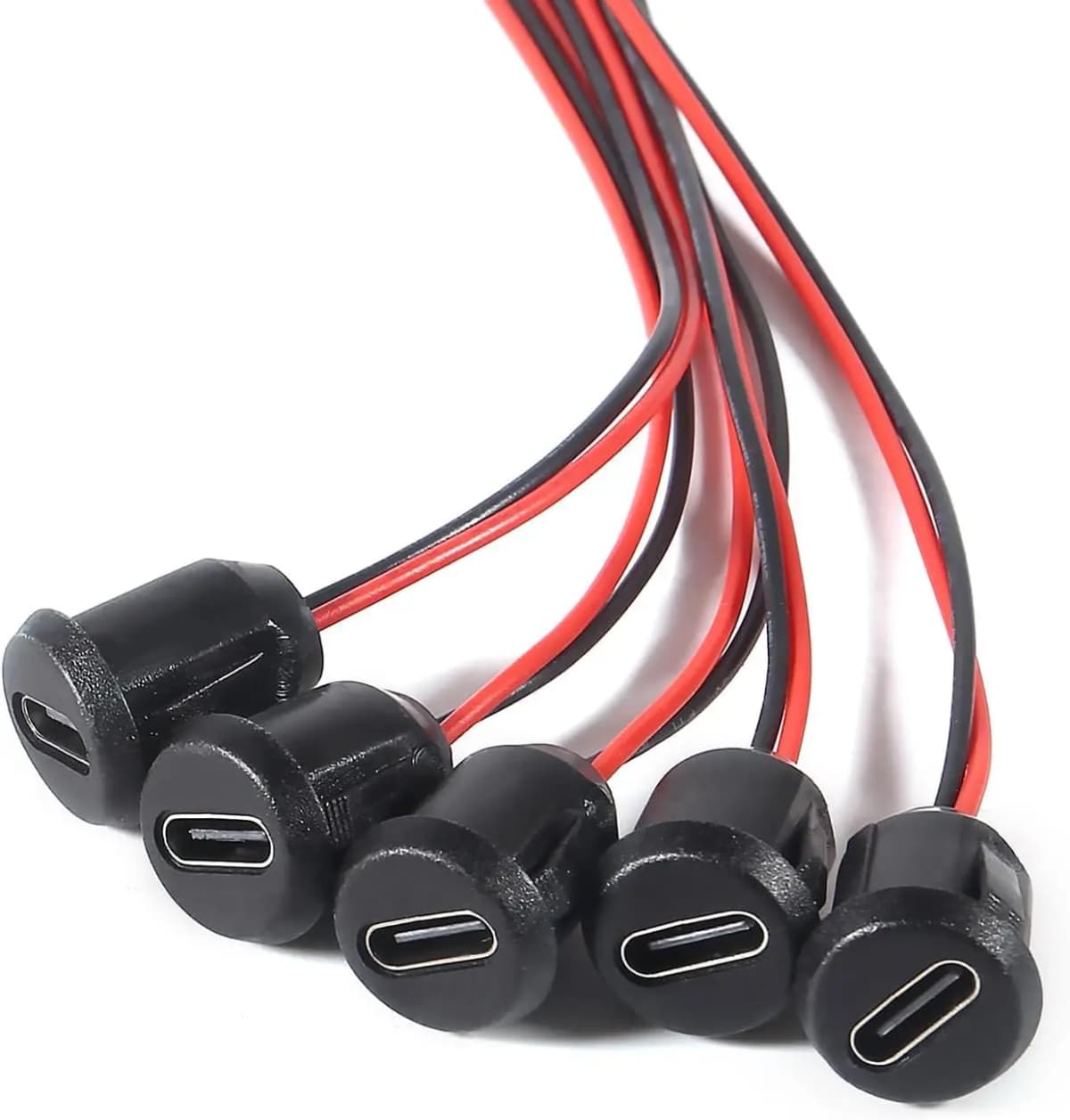 15pcs Type-C Male Chassis 2P Direct Crimp Data Connector Jack Waterproof High Current USB-C Charger Plug