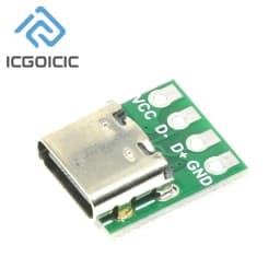 1-100PCS USB 3.1 Type C Connector - 16 Pin PCB Board Adapter, Socket for Data Line Cable Transfer