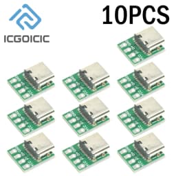 1-100PCS USB 3.1 Type C Connector - 16 Pin PCB Board Adapter, Socket for Data Line Cable Transfer