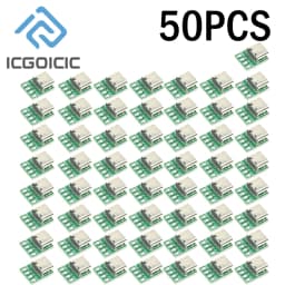 1-100PCS USB 3.1 Type C Connector - 16 Pin PCB Board Adapter, Socket for Data Line Cable Transfer