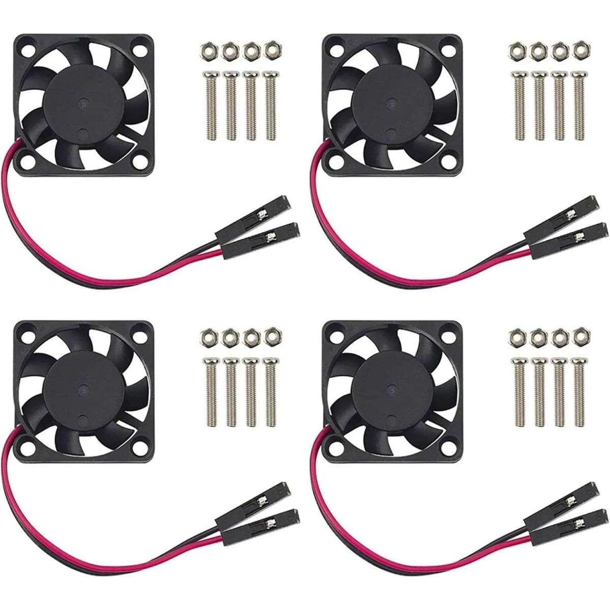 4pcs 3007 Fan Black for Raspberry Pi 4 Fan 30x30x7mm Pi Brushless Cooling Fan 3.3V 5V DC Quiet Fan for Raspberry Pi 4, Pi 3 B+