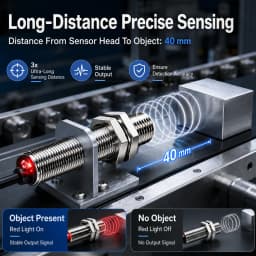 ZHICAN E2B M18 Inductive Proximity Sensor NPN PNP NO NC 3 Wire DC24V Cylindrical Metal Detection Switch