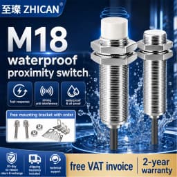 ZHICAN E2B M18 Inductive Proximity Sensor NPN PNP NO NC 3 Wire DC24V Cylindrical Metal Detection Switch
