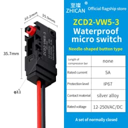 ZHICAN ZCD2-VW IP67 Waterproof Micro Switch NO NC Wired Limit Switch 2 Wire 3 Wire Forklift Automotive