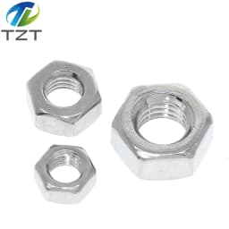 TZT 10pcs/lot Metric thread DIN934 M2 M2.5 M3 M4 M5 M6 M8 304 Stainless Steel Hex Nuts